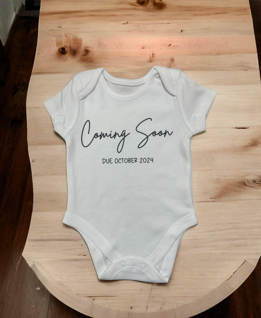 Coming soon baby announcement vest