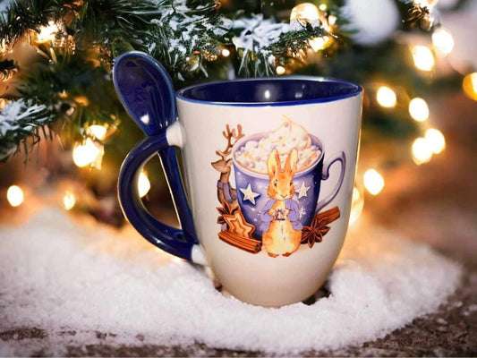 Blue Rabbit hot chocolate mug