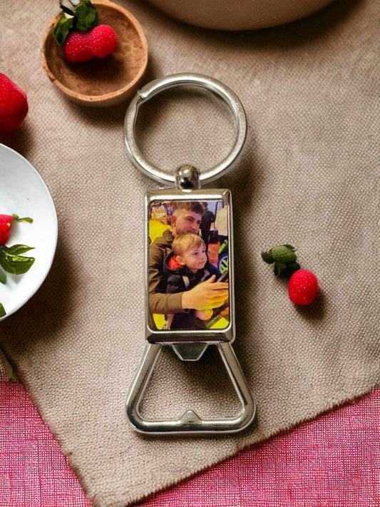 Personalised Photo Bottle Opener Keyring