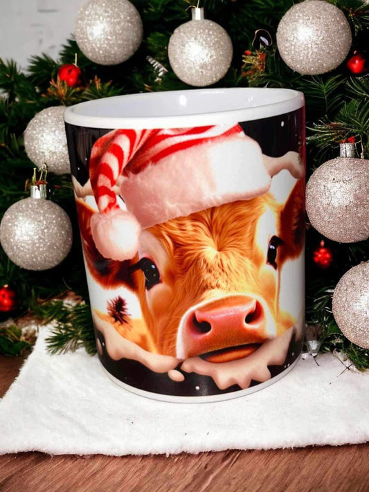 Highland Cow Christmas Mug