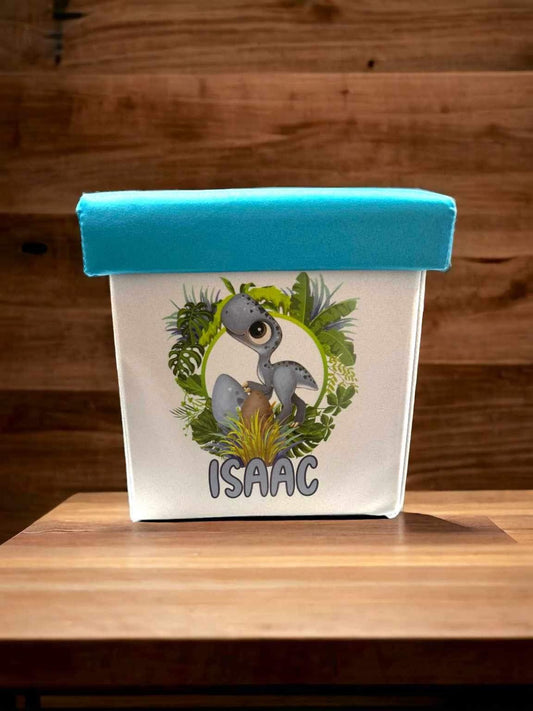 Personalised Children’s storage stool dinosaur theme